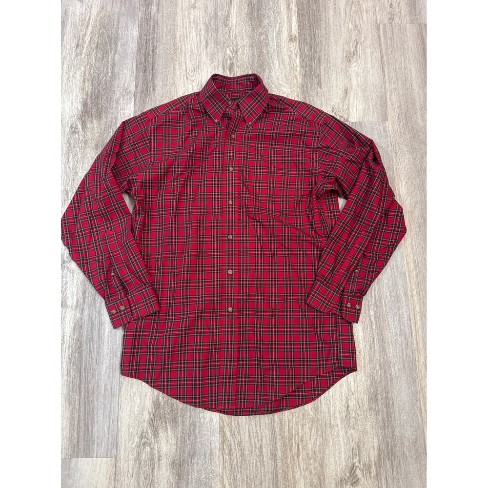 Brooks Brothers 346 Mens Red Plaid Non-Iron Cotton‎ Button Down Shirt Small